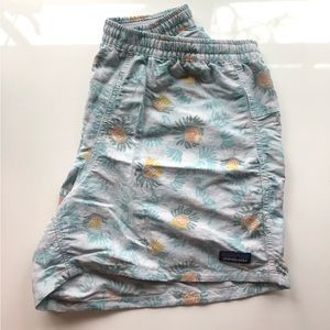 Patagonia Baggies 5” blue floral pattern
